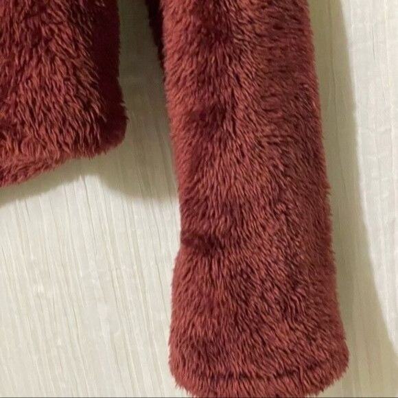 Joy Lab Shirt Womens Small Plush Burgundy Cozy Fuzzy Fleece Pullover - Picture 3 of 7